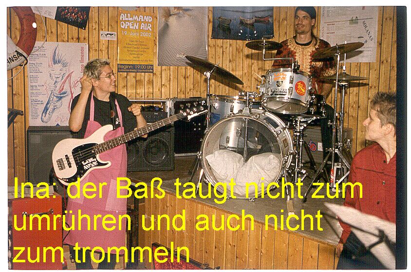 Nein, ich erklre dem Drummer (Tim), was er spielen soll!